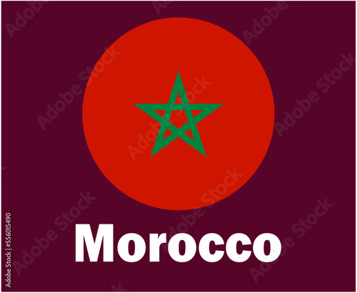 Morocco Flag With Names Symbol Design Africa football Final Vector African Countries Football Teams Illustration
