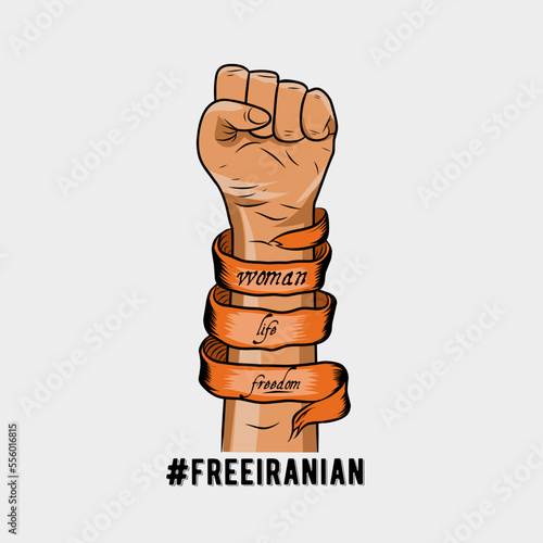 illustration vector of free iranian woman,hand sign perfect for poster,banner,etc
