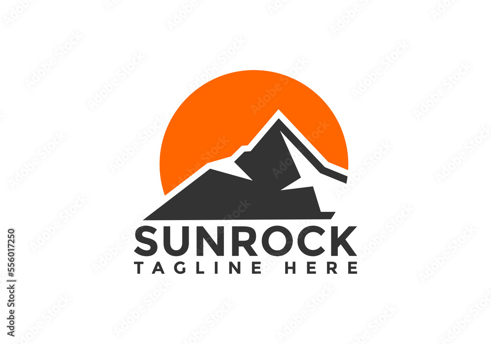 Sun Rock Logo for sale. Modern, simple and unique ready made mountain. Sun Rock Logo for sale. Modern, simple and unique ready made mountain.