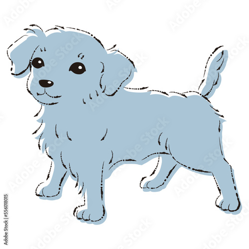 チワックスのイラスト（チワワとダックスフントのミックス犬）