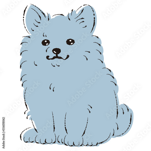 ポメチワのイラスト（ポメラニアンとチワワのミックス犬）