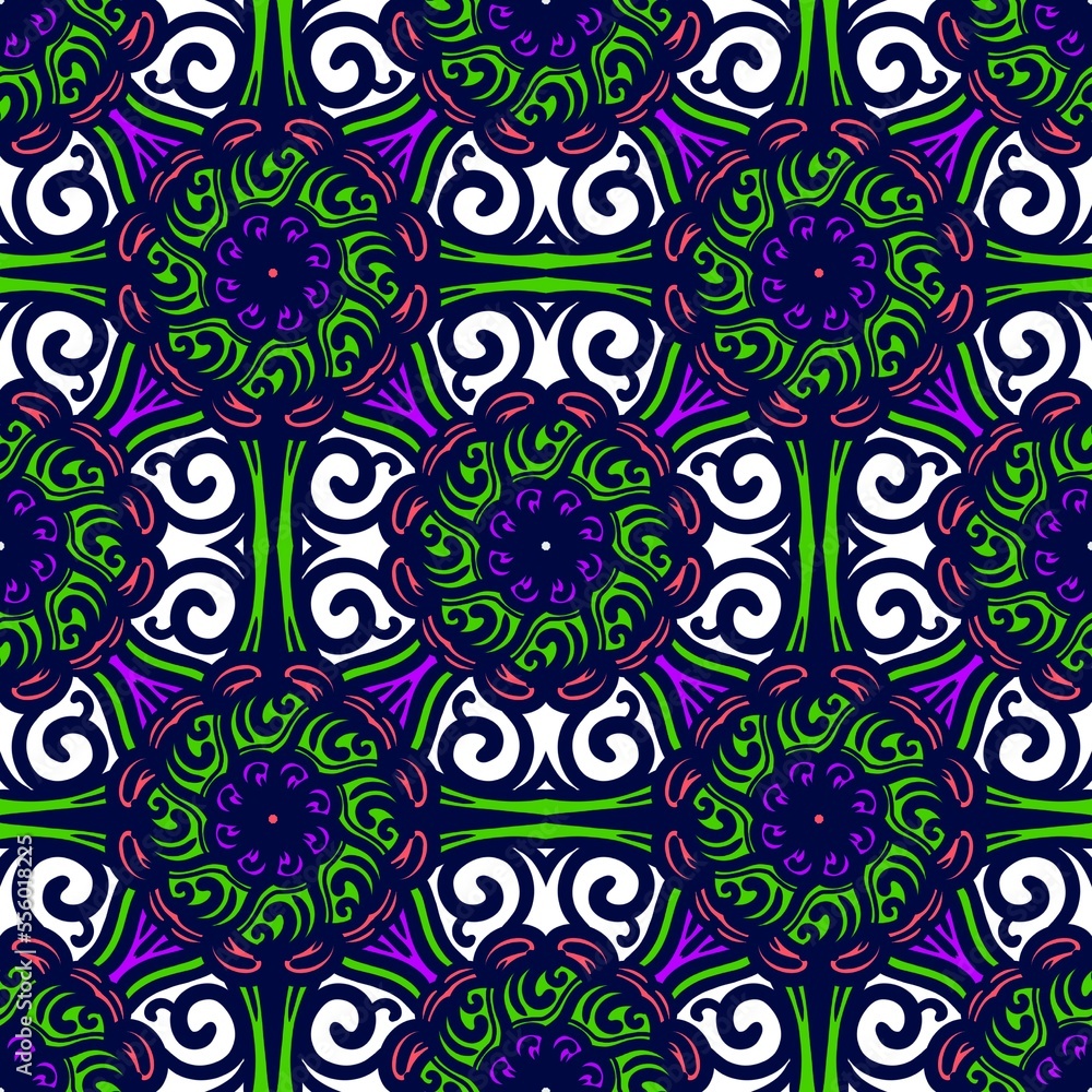 Retro geometric pattern in repeat. Fabric print. Damask style Seamless pattern background, mosaic ornament, vintage style. Design for prints on fabrics Retro geometric pattern in repeat. Fabric print. Damask style Seamless pattern background, mosaic ornament, vintage style. Design for prints on fabrics