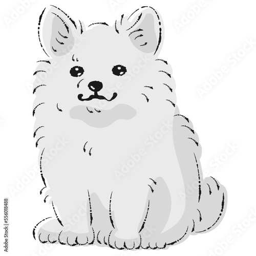 ポメチワのイラスト（ポメラニアンとチワワのミックス犬）