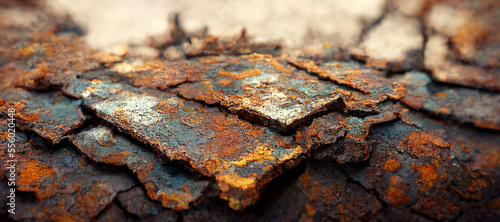 peeling rusty iron background