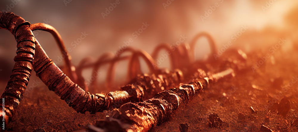 Obraz premium rusty wires with blurred background
