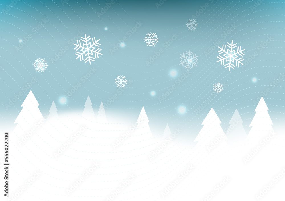 Winter_Snow_Christmas_Tree_Blue_Background