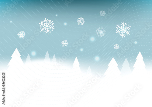 Winter_Snow_Christmas_Tree_Blue_Background © Sirirat