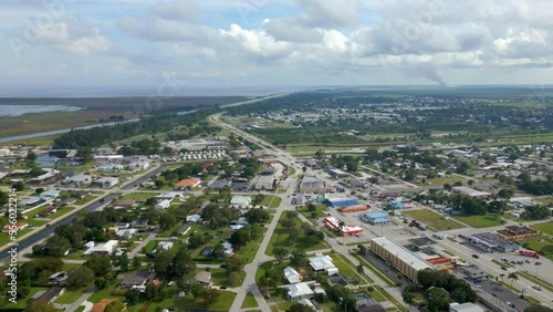 Aerial establishing shot Clewiston FL photo