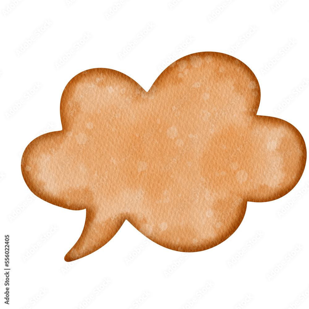 Watercolor brown Speech Bubble. Watercolor brown Speech Bubble.
