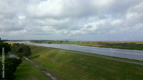 Aerial drone video Okeechobee Waterway Clewiston Florida photo