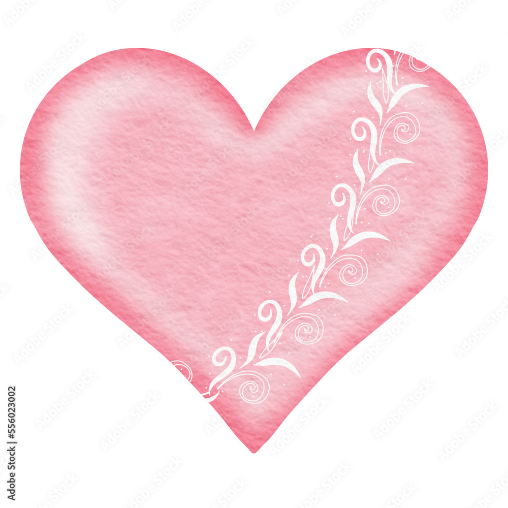 Watercolor Pink Heart.