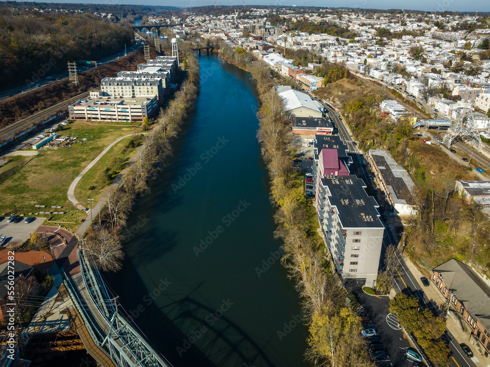 Obraz premium Aerial Drone of Manayunk 