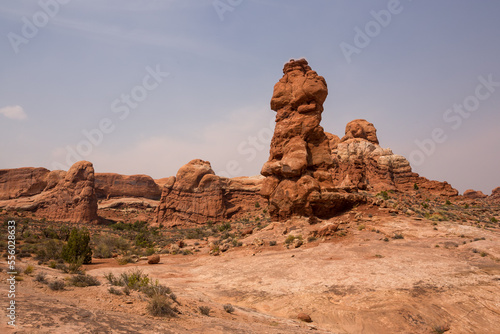 Fancy geological formations in the Arches National Park, Utah