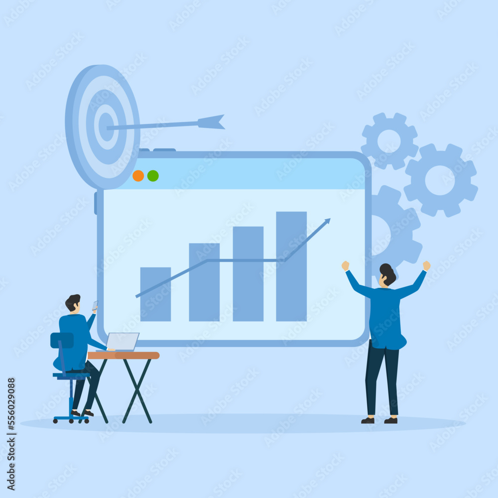 Business people team analytics Data and research on web monitoring report dashboard monitoring financial investment concept and graph, Business Character Team Analyzing Data and Research Financial Business people team analytics Data and research on web monitoring report dashboard monitoring financial investment concept and graph, Business Character Team Analyzing Data and Research Financial