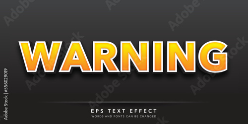 warning editable text effect