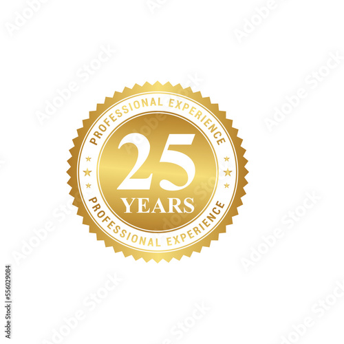 golden 25 years stamp illustration