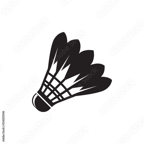 shuttlecock and racket icon,logo illustration design