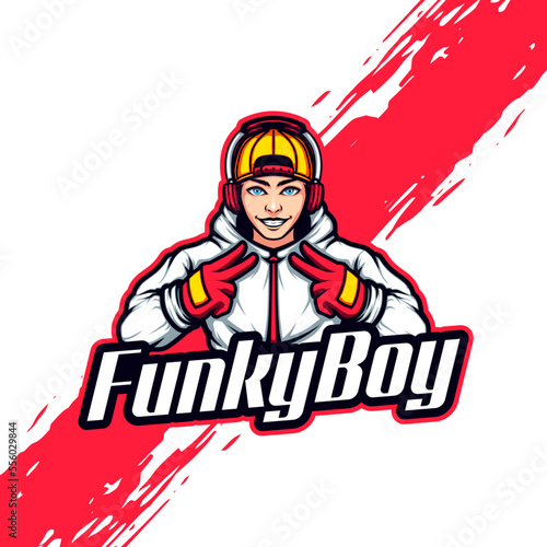 Funky Style Street Boy Mascot