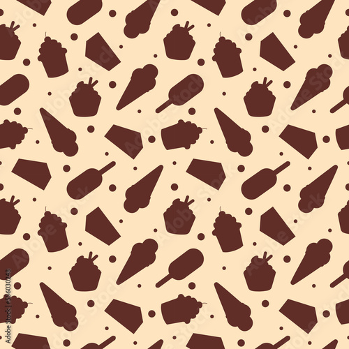 Chocolate Seamless Pattern Design with Choco Decoration in Template Hand Drawn Cartoon Illustration