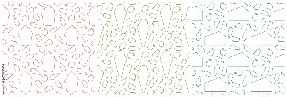 Set of Chocolate Seamless Pattern Design with Choco Decoration in Template Hand Drawn Cartoon Illustration Set of Chocolate Seamless Pattern Design with Choco Decoration in Template Hand Drawn Cartoon Illustration