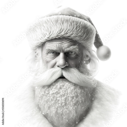 Santa claus close up. Christmas, beard, holiday. Generative AI