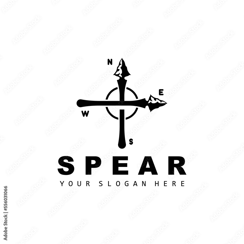 Spear Logo, Hunting Gear Design, Arrow War Weapon, Product Brand Vector Spear Logo, Hunting Gear Design, Arrow War Weapon, Product Brand Vector