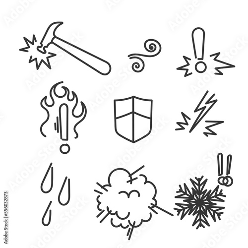 hand drawn doodle Set of Influence Related illustration vector