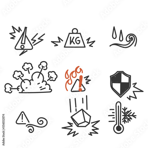 hand drawn doodle Set of Influence Related illustration vector