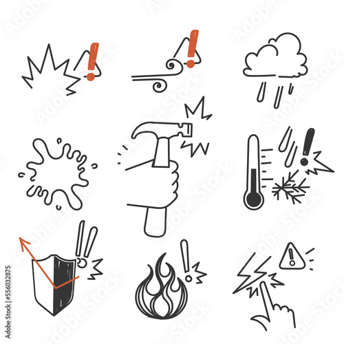hand drawn doodle Set of Influence Related illustration vector