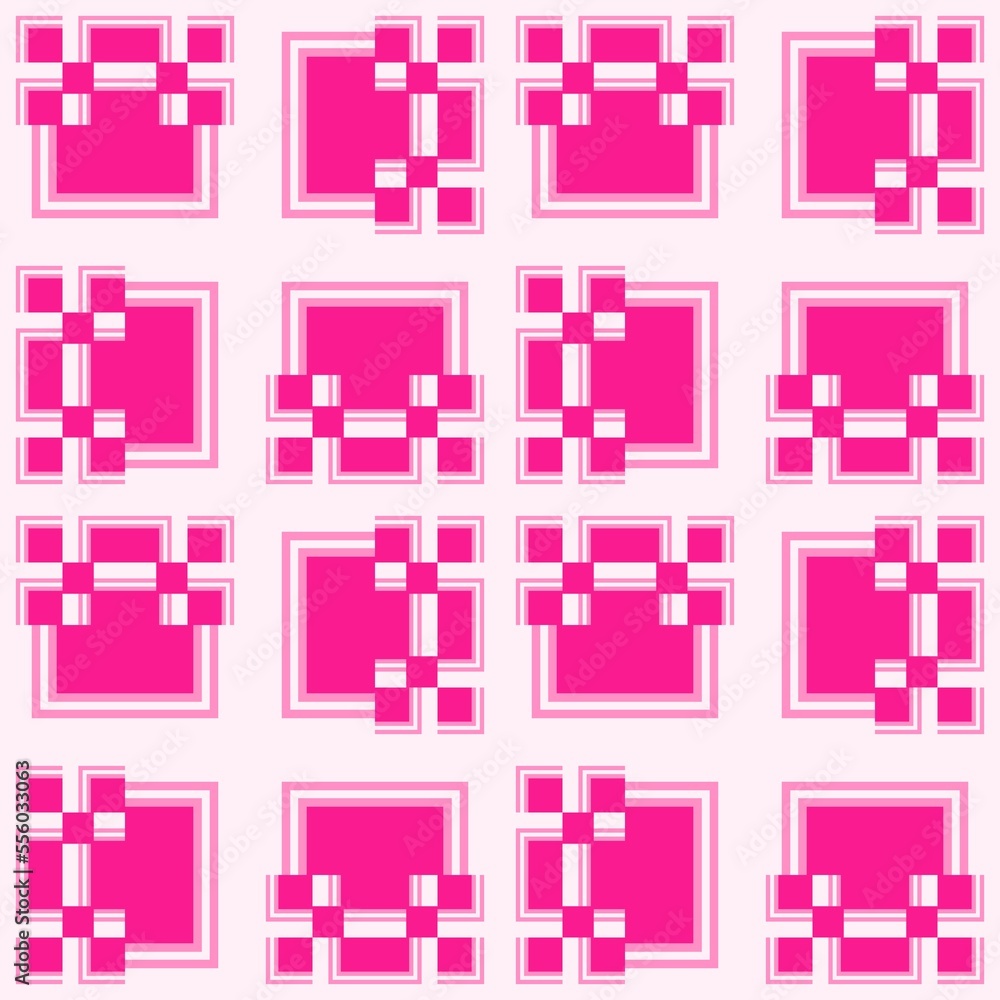 The pink square windows in fabric seamless pattern The pink square windows in fabric seamless pattern