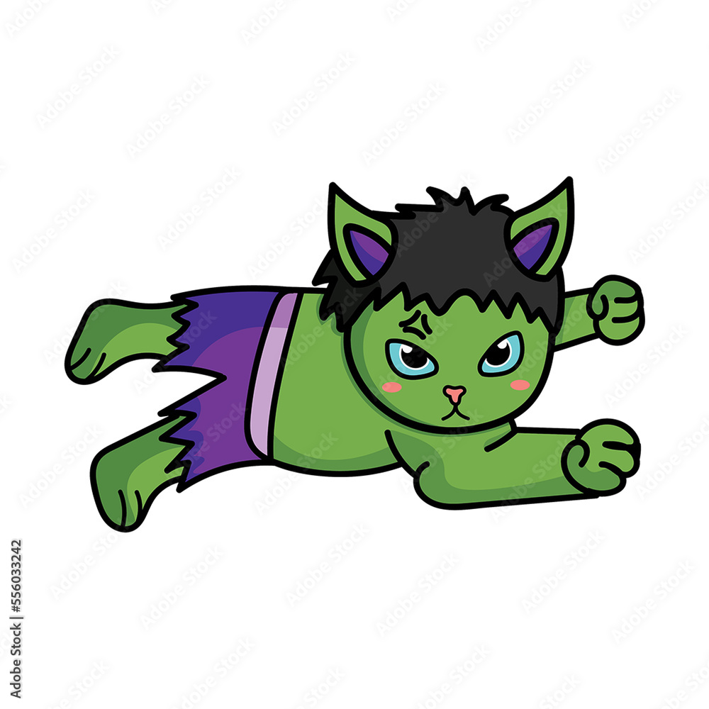 Fototapeta premium Super Hero cat and dog , Cute clip art ,Clip Art for Personal and Commercial use, Digital clip art for Download