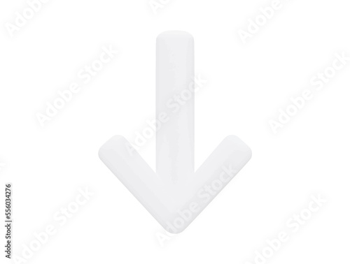 down arrow with 3d vector icon cartoon minimal style