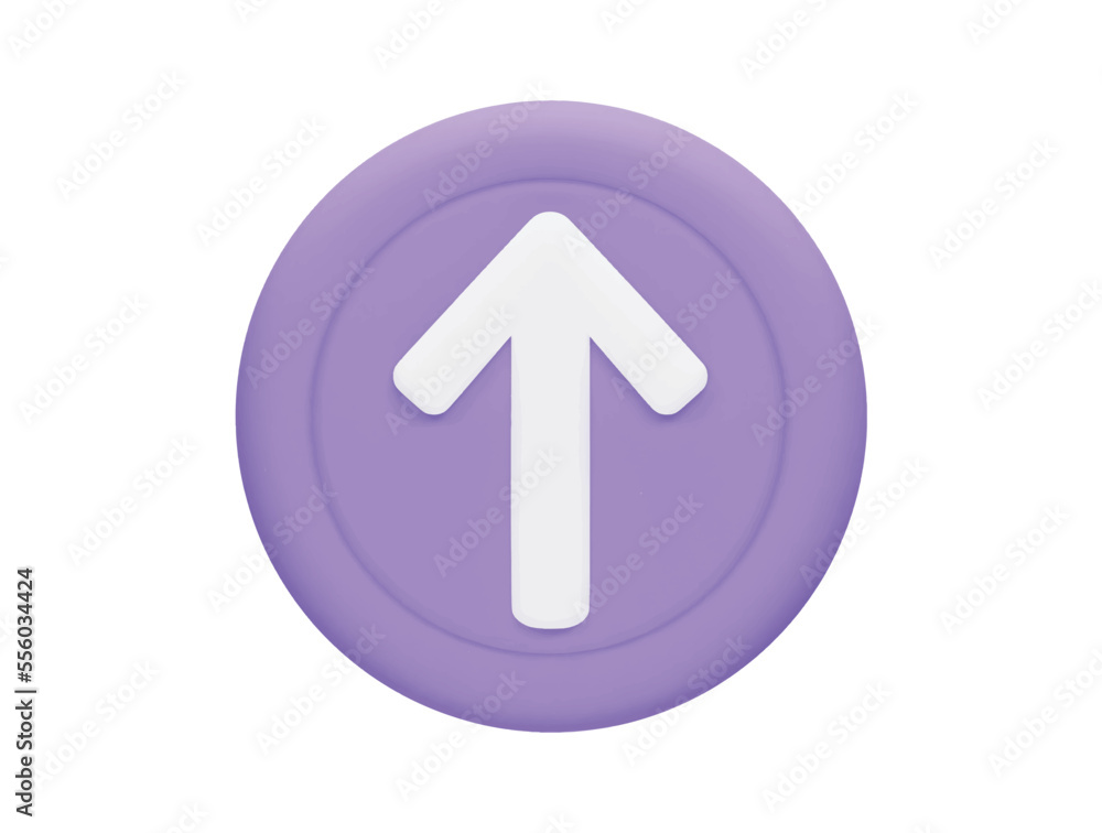 Up arrow with 3d vector icon cartoon minimal style Up arrow with 3d vector icon cartoon minimal style