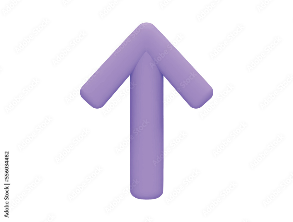 Up arrow with 3d vector icon cartoon minimal style Up arrow with 3d vector icon cartoon minimal style