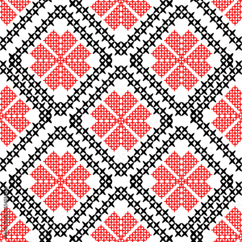 Vector illustration of ukrainian folk seamless pattern ornament. Ethnic ornament.