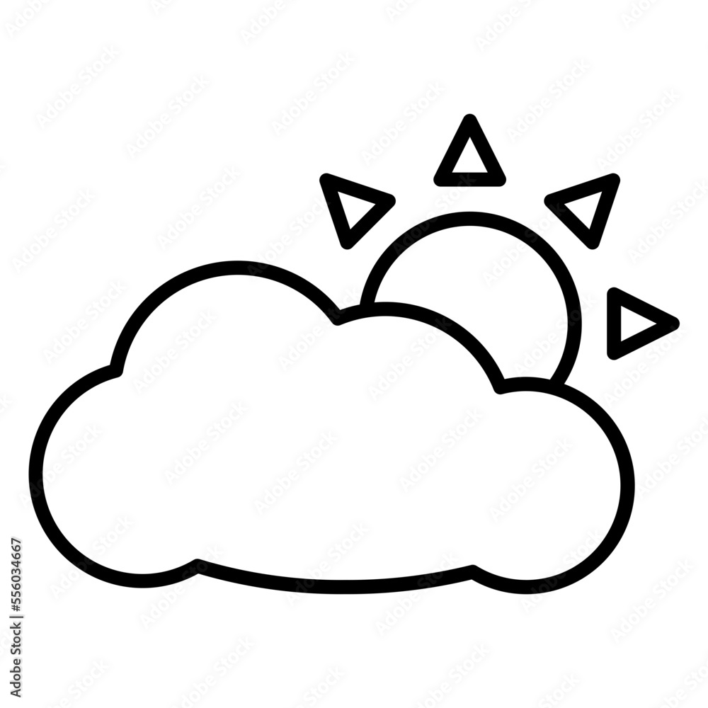 Illustration of Cloudy Day design Icon Illustration of Cloudy Day design Icon