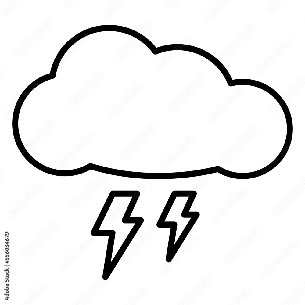 Illustration of Thunderstorm Weather design Icon Illustration of Thunderstorm Weather design Icon