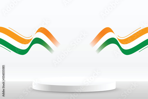 3d podium platform with indian map for republic day event