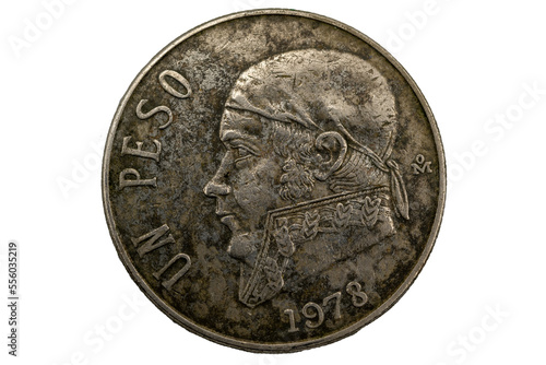 Moneda de un peso Mexicana con la imagen de José María Morelos y Pavón 1978