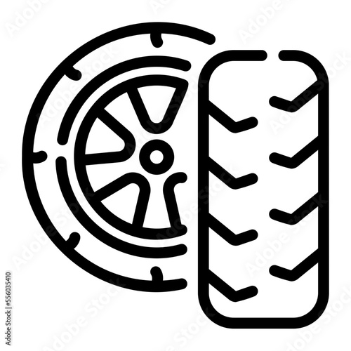 wheels line icon