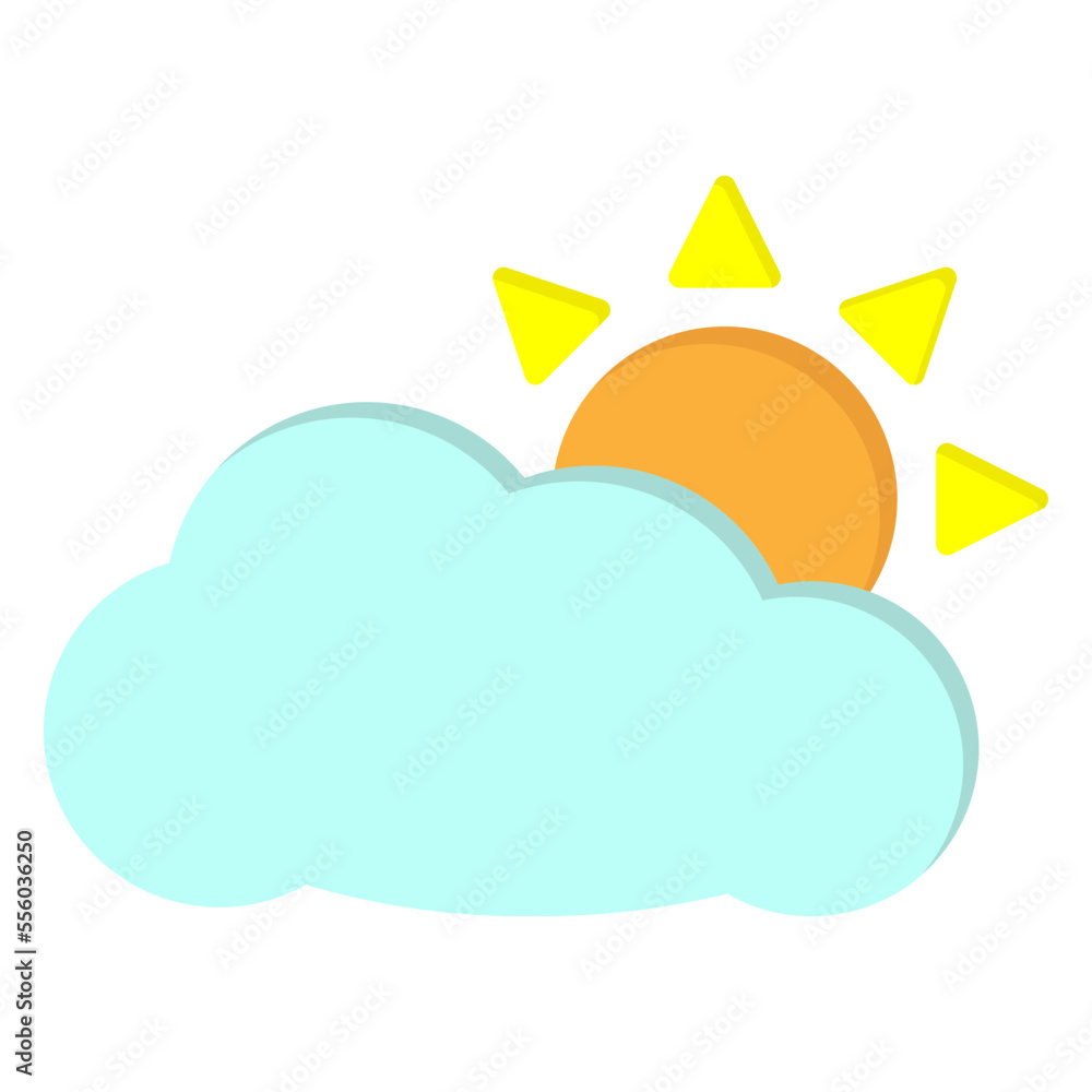 Illustration of Cloudy Day design Icon Illustration of Cloudy Day design Icon