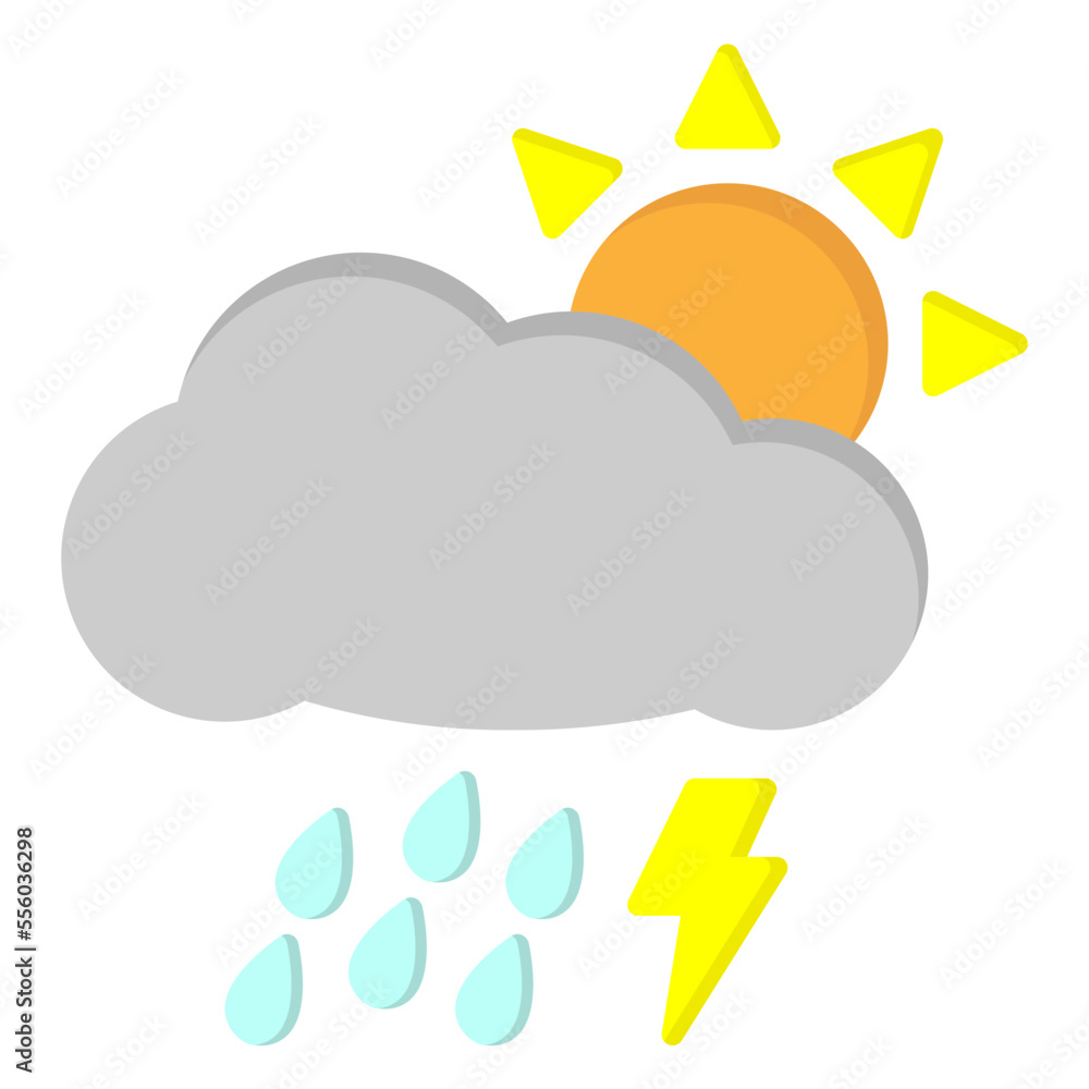 Illustration of Rainy Weather design Icon Illustration of Rainy Weather design Icon