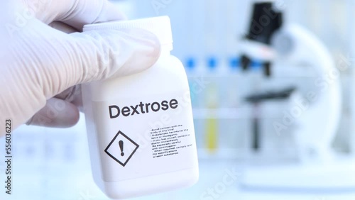 Dextrose in bottle , chemical in the laboratory and industry, Chemicals used in the analysis