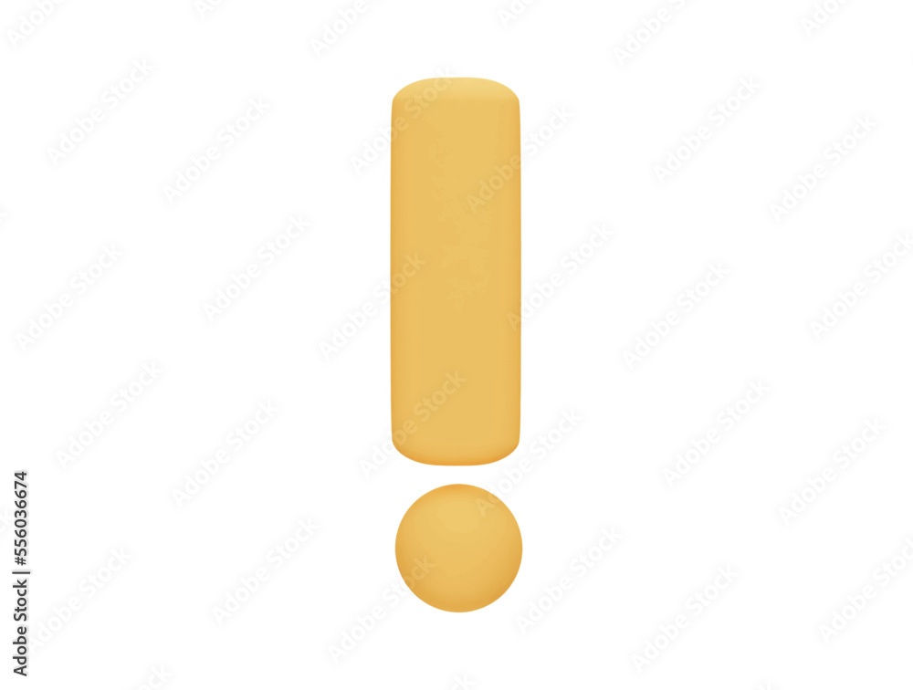 Exclamation mark with 3d vector icon cartoon minimal style
Exclamation mark with 3d vector icon cartoon minimal style