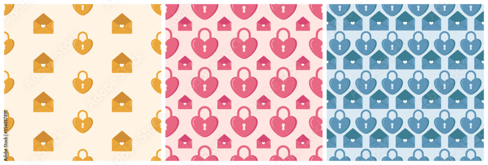 Happy Valentine's Day Seamless Pattern Design with Decoration in Template Hand Drawn Cartoon Flat Illustration