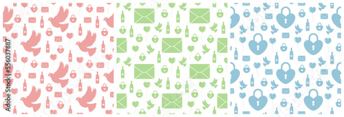 Happy Valentine's Day Seamless Pattern Design with Decoration in Template Hand Drawn Cartoon Flat Illustration