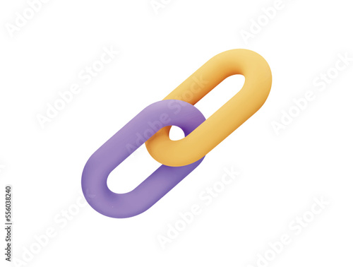 connect chain multimedia user interface icon 3d rendering