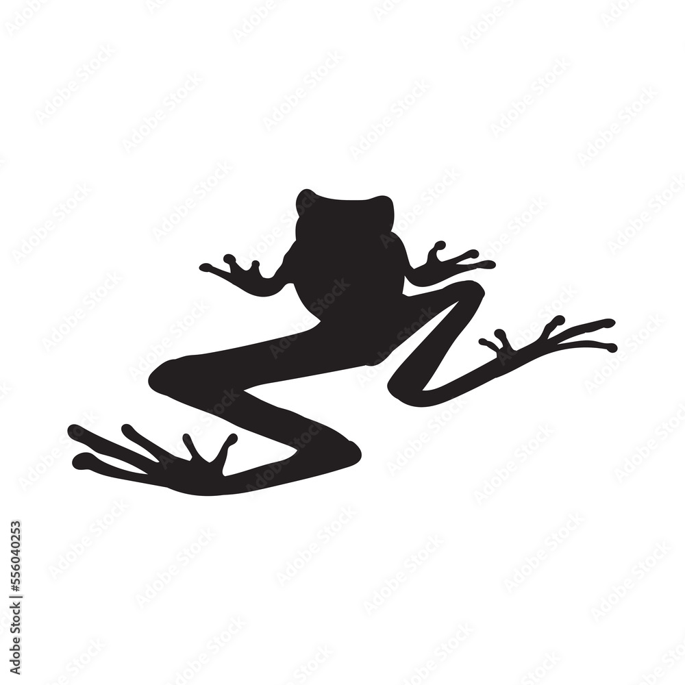 Frog black isolated silhouette on white background. Amphibian Vector illustration. Frog black isolated silhouette on white background. Amphibian Vector illustration.