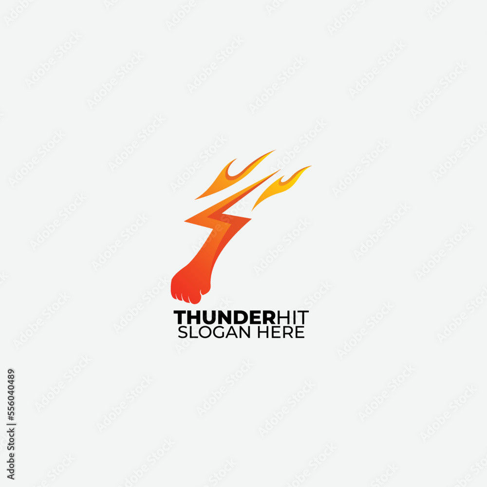 Gradient thunder vector logo template design symbol