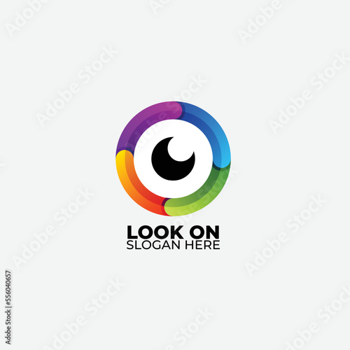 camera design icon logo gradient colorful